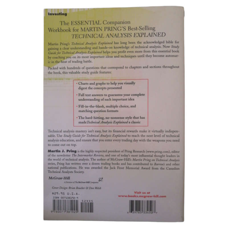 Study Guide For Technical Analysis Explained by Martin J. Pring 2002 Softcover