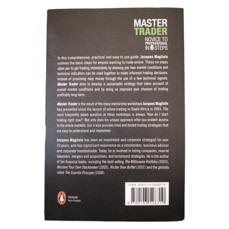 Master Trader- Novice To Professional In 6 Steps by Jacques Magliolo 2011 Softcover