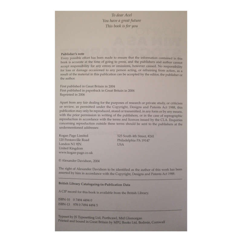 How To Win As A Stock Market Speculator by Alexander Davidson 2006 Softcover