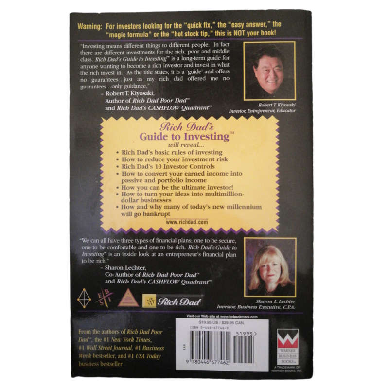 Rich Dad`s Guide To Investing by Robert T. Kiyosaki 2000 Softcover