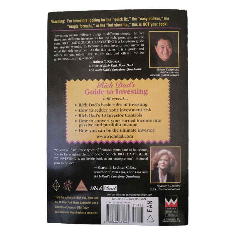 Rich Dad`s Guide To Investing by Robert T. Kiyosaki 2000 Softcover
