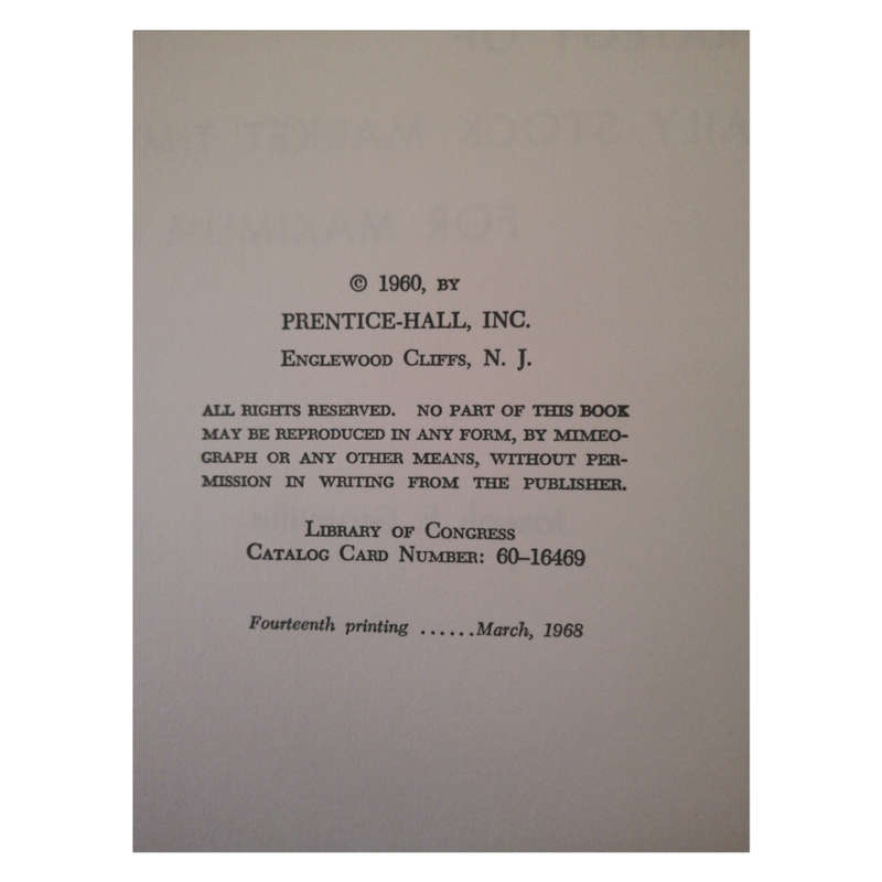 A Strategy Of Daily Stock Market Timing For Maximum Profit by Joseph E. Granville 1968 Hardcover w/D