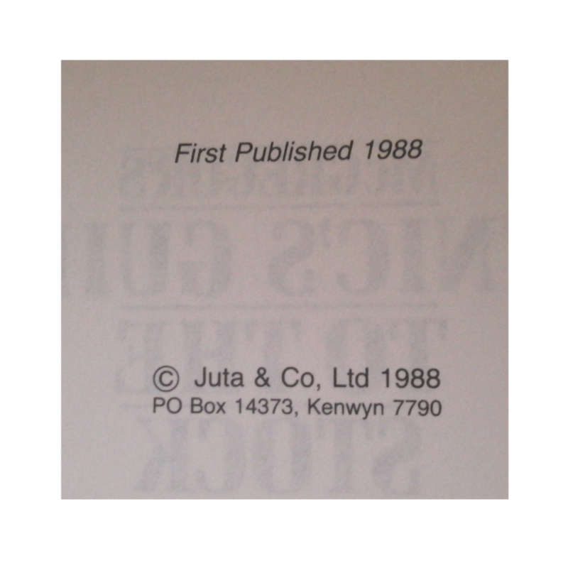 Cynic`s Guide To The Stock Exchange by Jan Hofmeyer 1988 Softcover