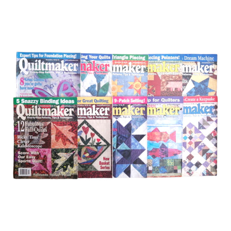 Quiltmaker 10 Magazine Batch - No. 72, 74, 78, 80, 83, 87, 89, 90, 91, 92 Softcover