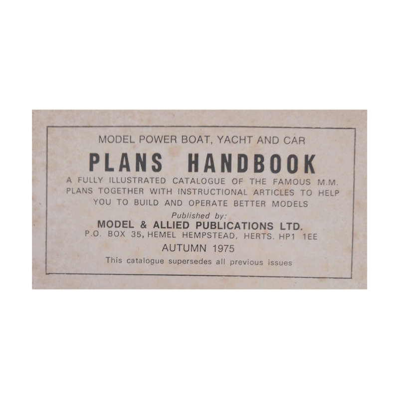 Plans Handbook 2- Model Boats And Cars Softcover
