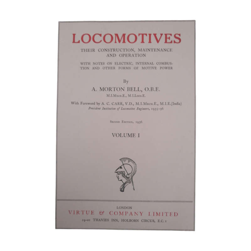 1936 Locomotives Volume 1 by A. Morton Bell Hardcover w/Dustjacket