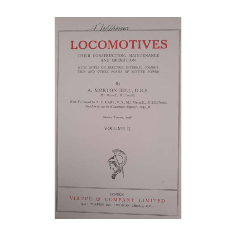 1936 Locomotives Volume 2 by A. Morton Bell Hardcover w/Dustjacket