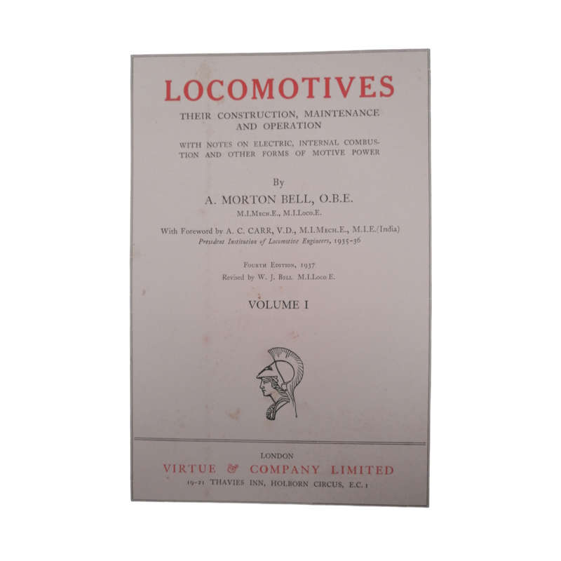 1937 Locomotives Volume 1 by A. Morton Bell Hardcover w/Dustjacket