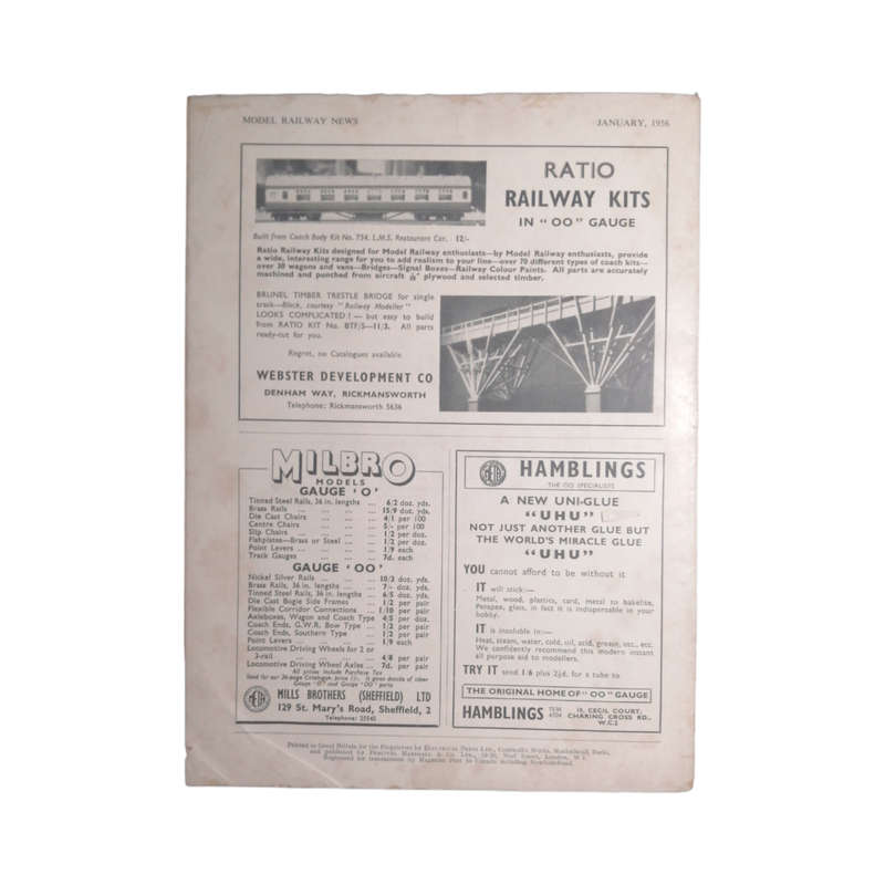 1956 Model Railway News Magazine January 1956 Softcover