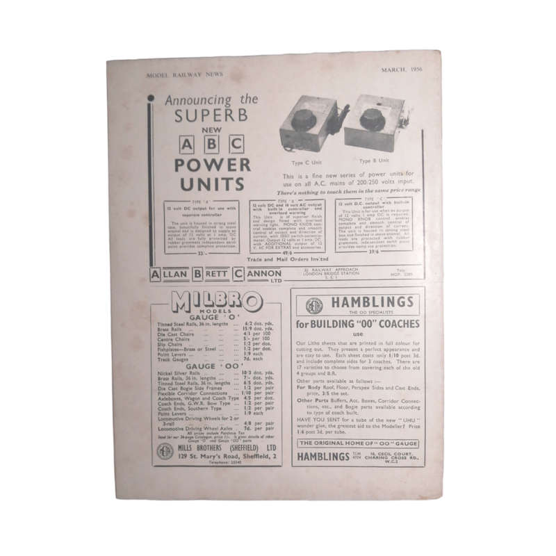 1956 Model Railway News Magazine March 1956 Softcover