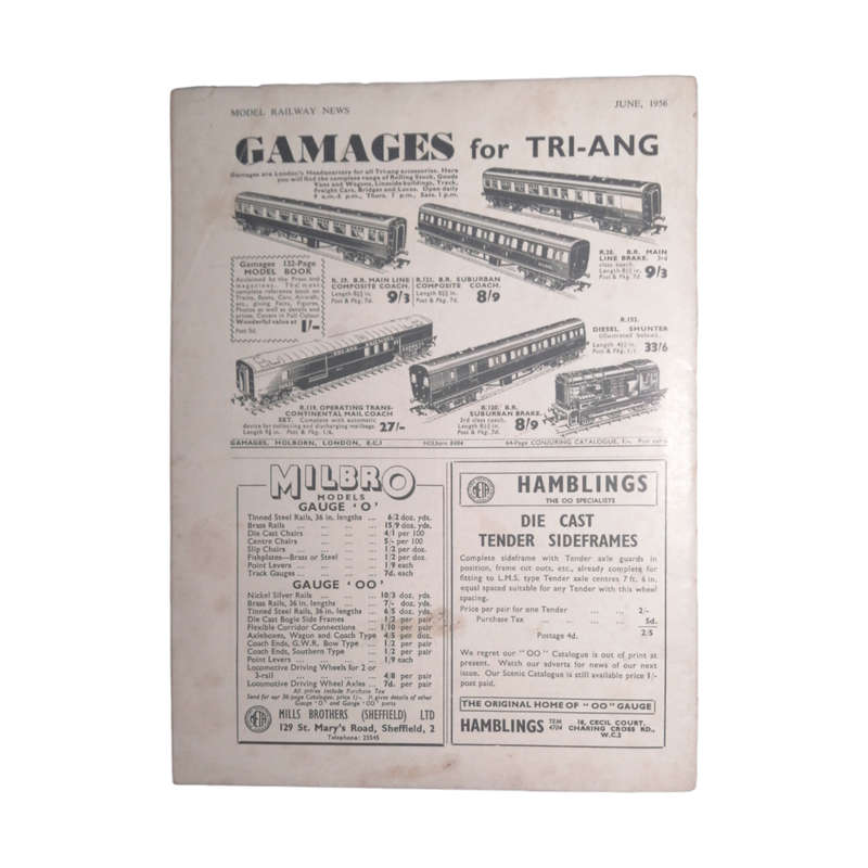1956 Model Railway News Magazine June 1956 Softcover