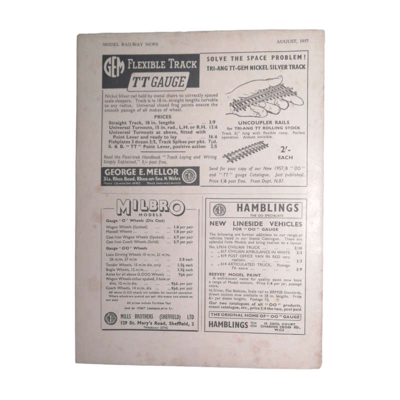 1957 Model Railway News Magazine August 1957 Softcover