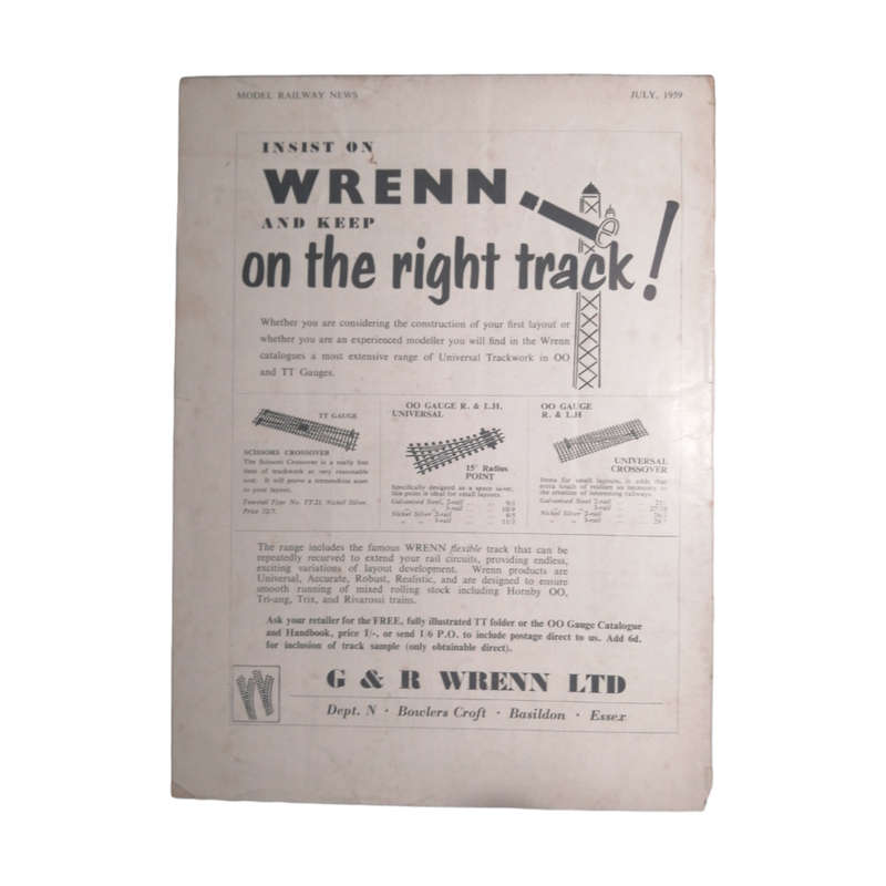 1959 Model Railway News Magazine July 1959 Softcover