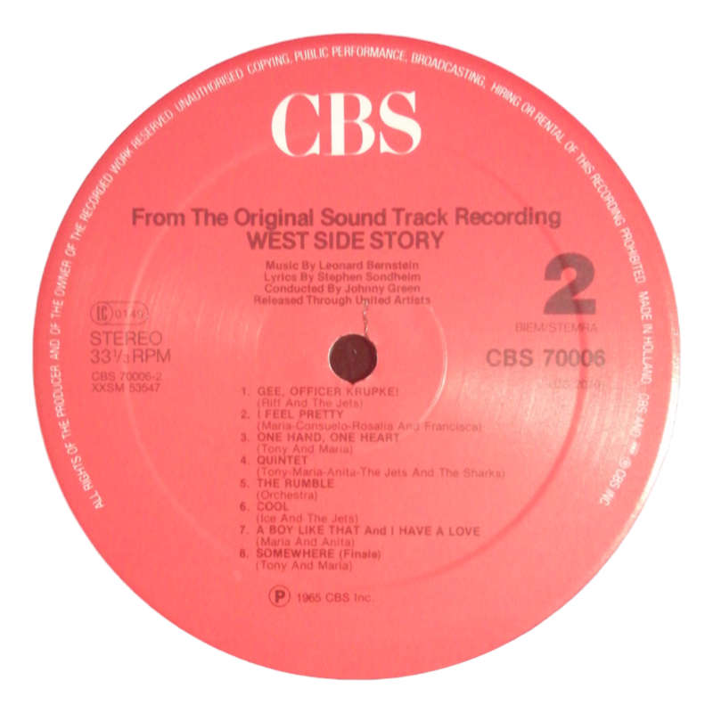 1965 Leonard Bernstein and Stephen Sondheim - West Side Story - Vinyl, 7`, 33 RPM - Soundtracks & Mu