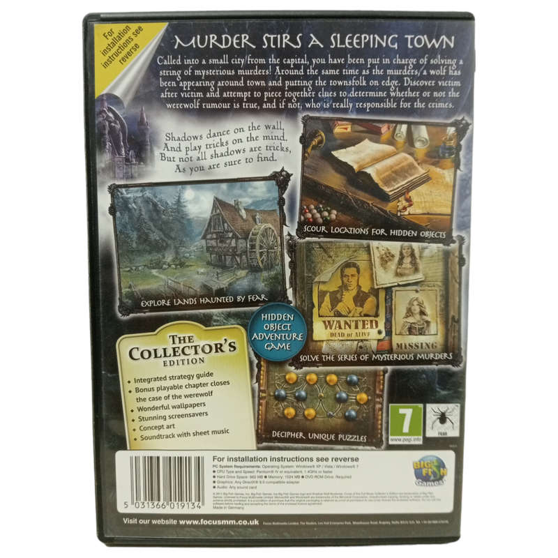 Shadow Wolf Mysteries - Curse of the Full Moon PC (DVD)