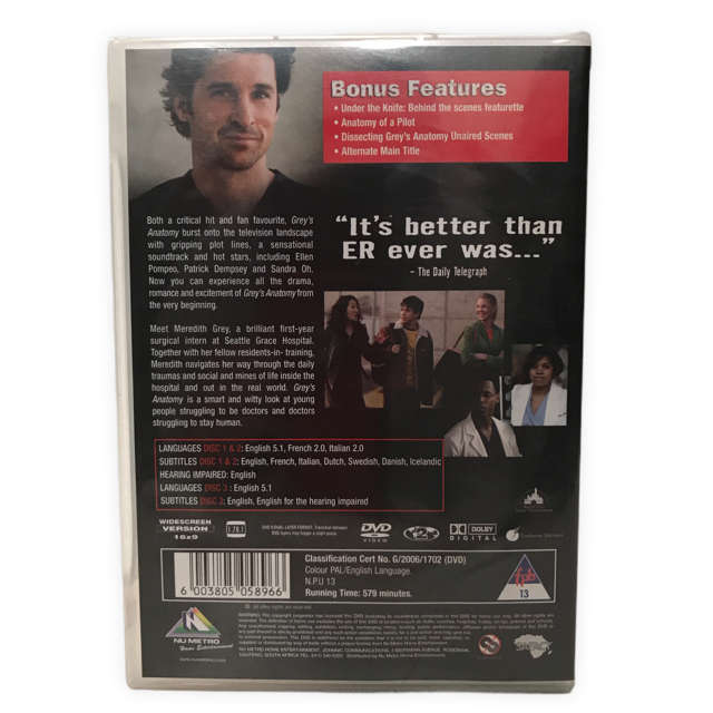 Grey's Anatomy Season 1 DvD