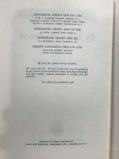 By Love Possessed James Gould Cozzens 1957 First Edition Hardcover w/Dustjacket
