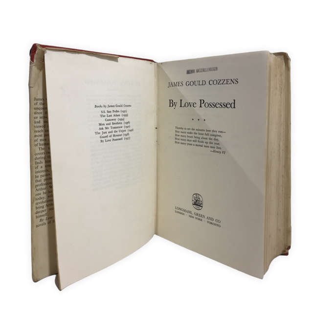 By Love Possessed James Gould Cozzens 1957 First Edition Hardcover w/Dustjacket