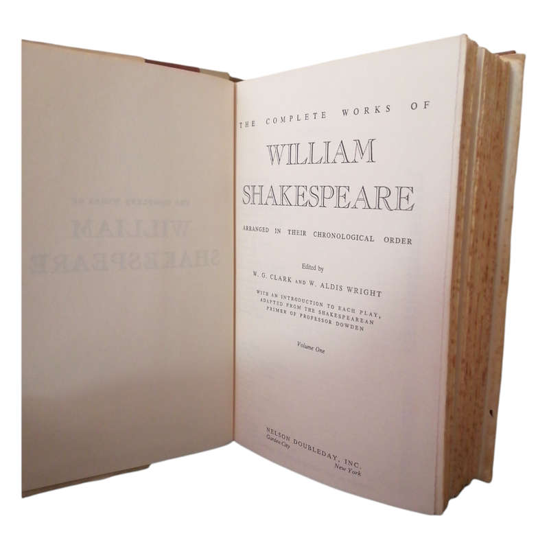 The Complete Works Of Shakespeare Arranged In Their Chronological Order Edited by W. G. Clark and W.