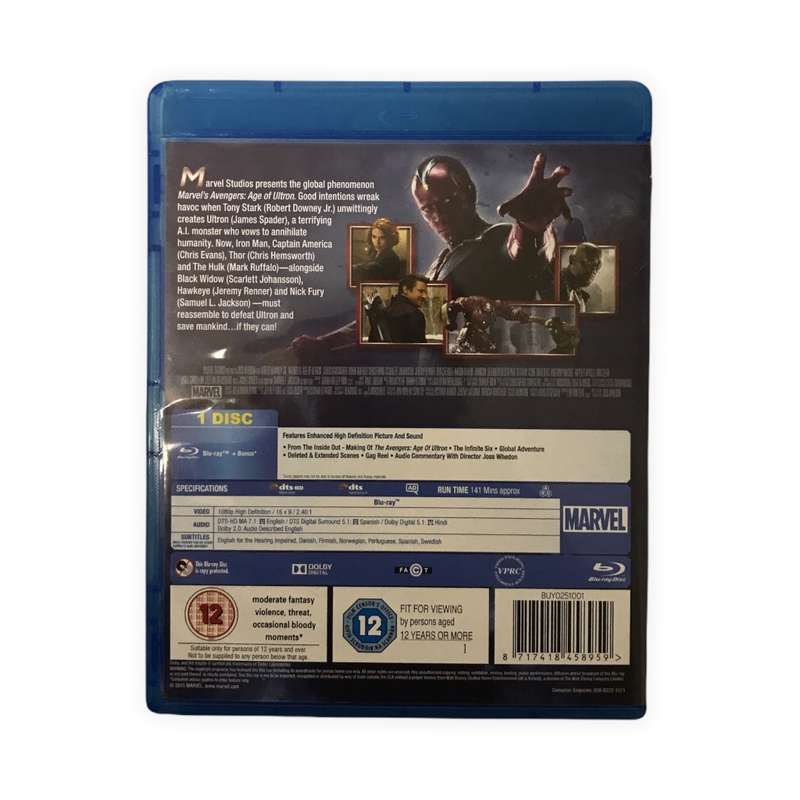 Marvel Avengers - Age of Ultron Blu-Ray Dvd