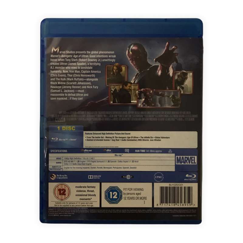 Marvel Avengers - Age of Ultron Blu-Ray Dvd