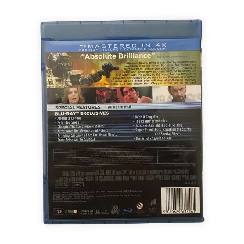 Chappie Blu-Ray Dvd