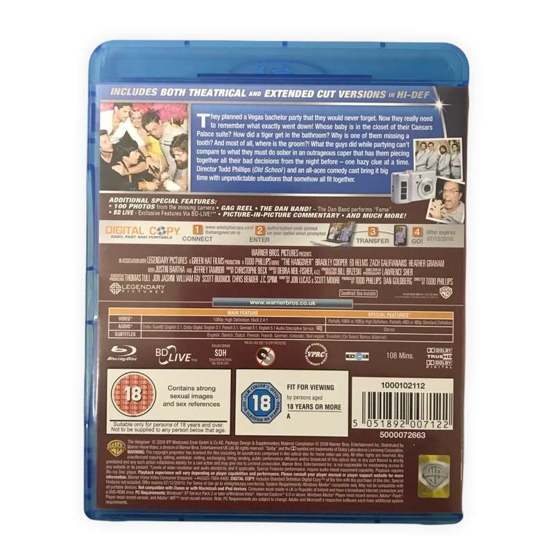 The Hangover (Extended Cut) Blu-Ray Dvd