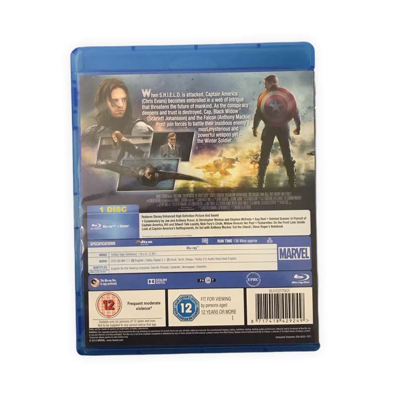 Captain America - The Winter Soldier Blu-Ray Dvd