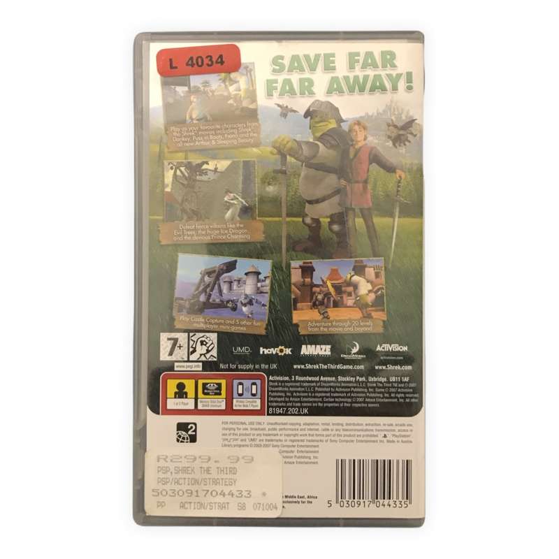 DreamWorks Shrek The Third PSP Game