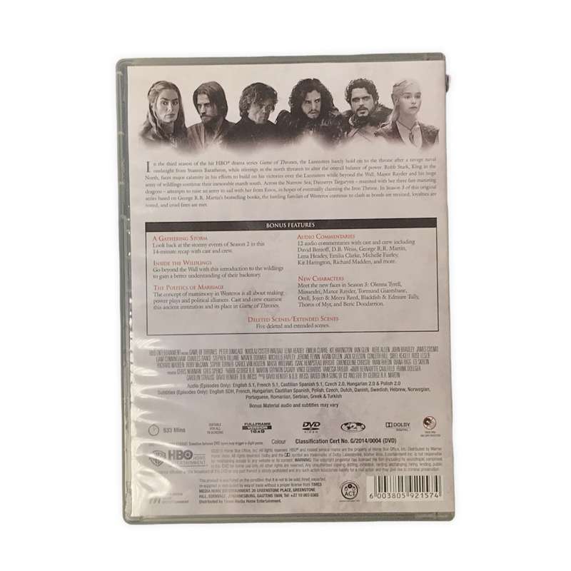 Game Of Thrones: The Complete Third Season DVD