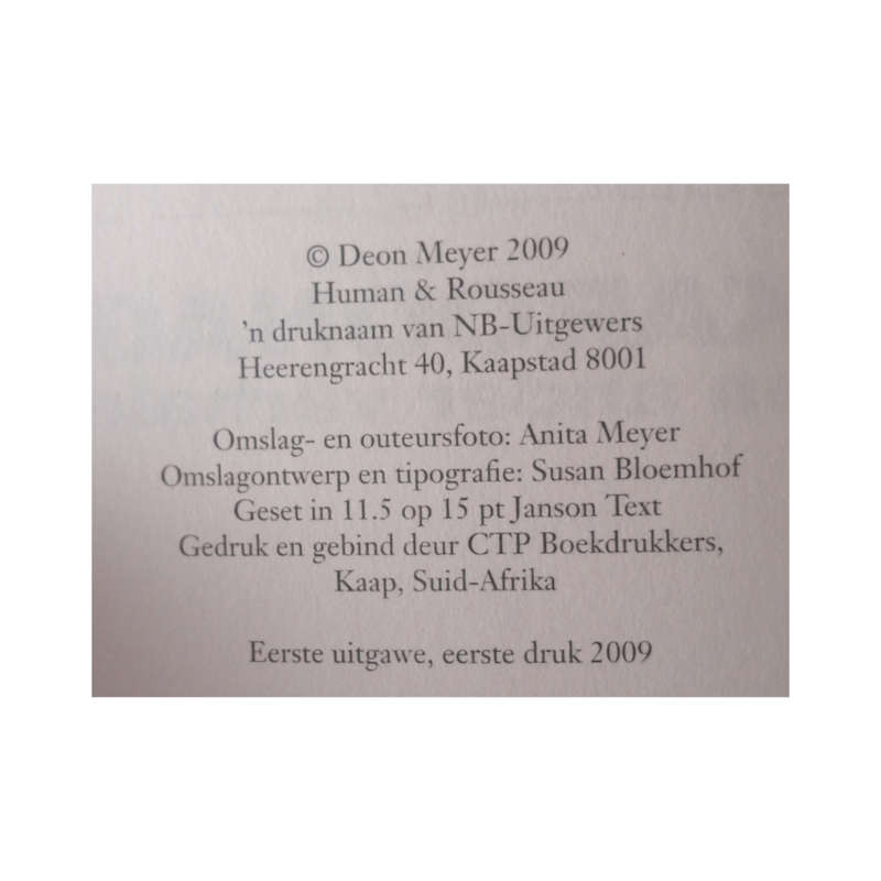 2009 Karoonag En Ander Verhale by Deon Meyer First Edition Softcover