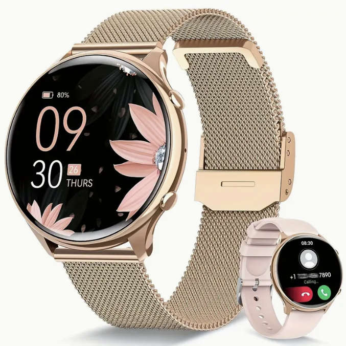 LADIES ROSE GOLD SMART WATCH WITH 2 BANDS