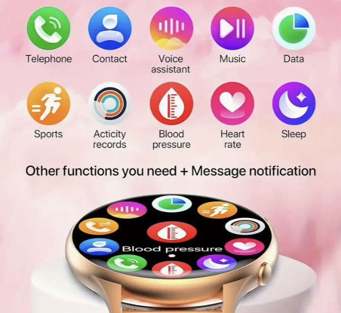 LADIES ROSE GOLD SMART WATCH WITH 2 BANDS
