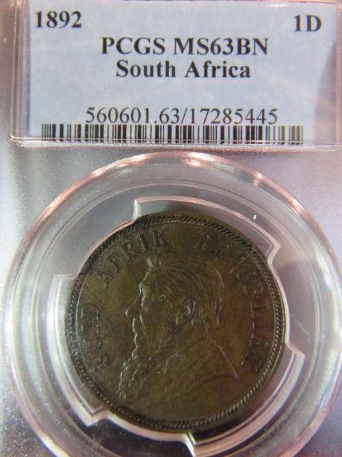 1892 ZAR Penny PCGS MS63 | Mint State | Brilliant UNC |