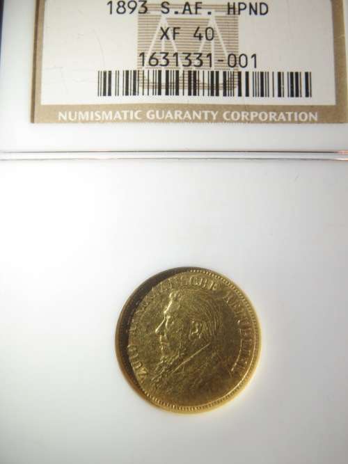 1893 ZAR Gold Half Pond NGC XF40 | Single Shaft | Scarcest ZAR Gold Coin | Extremely RARE |