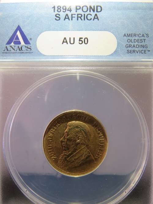1894 ZAR Gold Pond ANACS Graded AU50 | Lustrous |