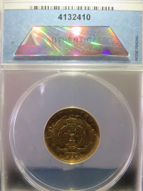 1894 ZAR Gold Pond ANACS Graded AU50 | Lustrous |