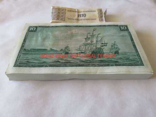 100 x TW de Jongh R10 Notes | All UNC IN Sequence as from Reserve Bank |
