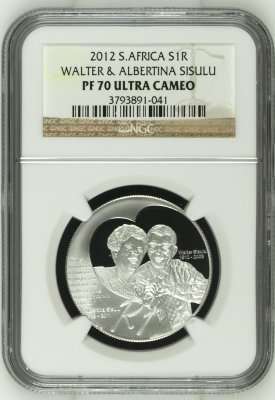 2012 Walter & Albertina Sisulu R1 Silver NGC PF70 | PERFECT PROOF 70 |