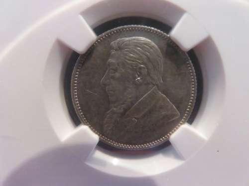 1893 ZAR SILVER 1 SHILLING NGC GRADED AU55 | LUSTROUS | RARE |