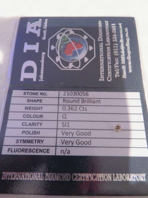 Diamond 0.362 cts - Round Brilliant | DIA Certified | Fun R1 Start