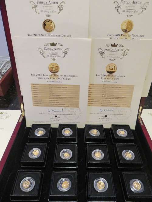 Fabula Aurum - The World`s Finest Coin Collection- The Story of Gold - 12 x 0.5grams Gold @ R1 Start