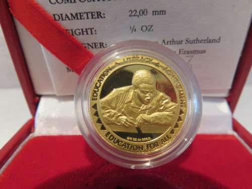 1995 Mandela Education for All 1/4oz Gold 24 Carat | RARE | Fun is Back @ R1 Start