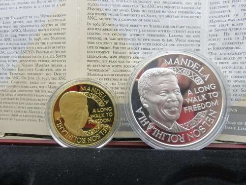 2012 Mandela Red Ribbon Twin Set - 1/2oz Gold and 1oz Silver | Fun R1 Start |