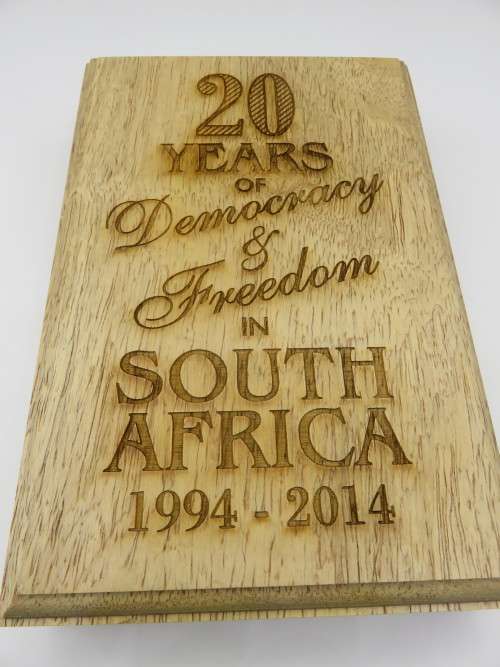 2014 SA Democracy 20 Year Anniversary Prestige Set - 1oz Gold, 1oz Silver and R5 Proof | Fun R1