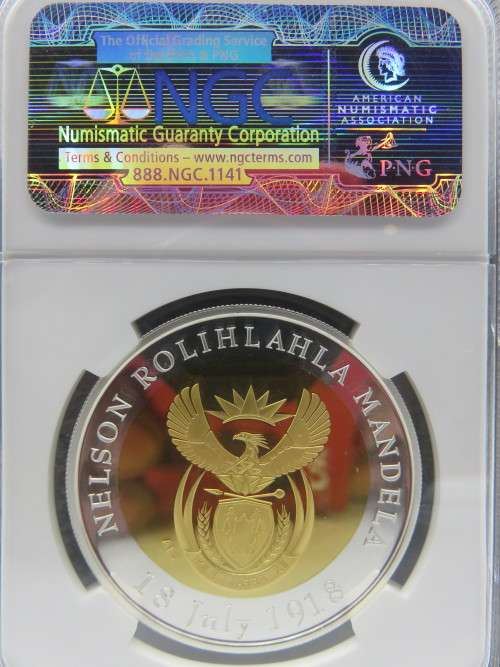 2008 SA Mandela 90th Birthday Medal Half oz Gold 24 Carat NGC Graded PF69 | Fun R1 Start