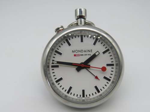 Mondaine Mini Quartz Travel / Desk Clock with Alarm Function - Working Condition