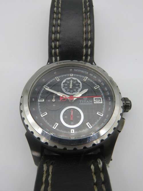 Titan Mens Watch with Leather Strap - Perfect Working Condition | Fun R1 Start |
