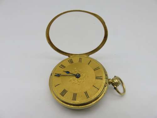 Beautiful Antique 18 Carat Gold Pocket Watch with Key - RARE this Nice - Working Condition