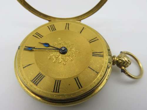 Beautiful Antique 18 Carat Gold Pocket Watch with Key - RARE this Nice - Working Condition